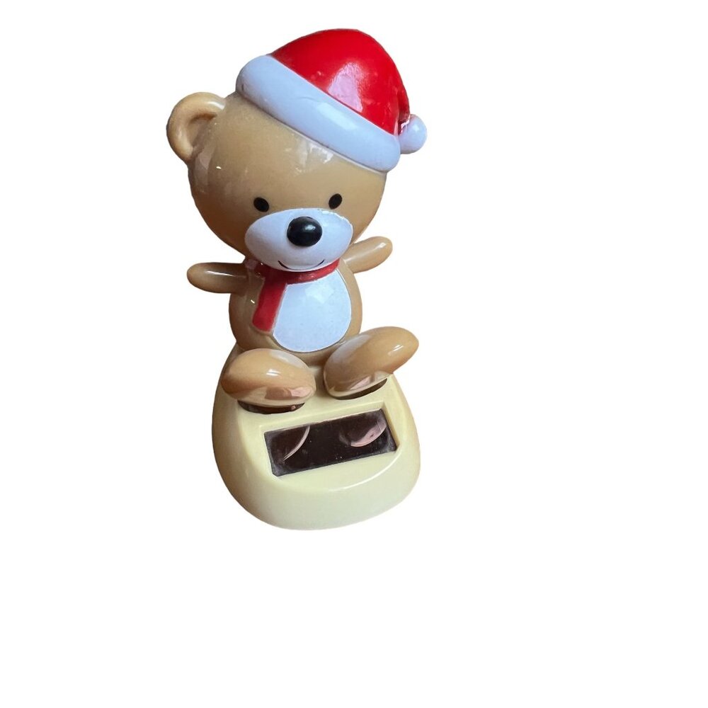 Christmas Teddy Bear Solar Powered Works